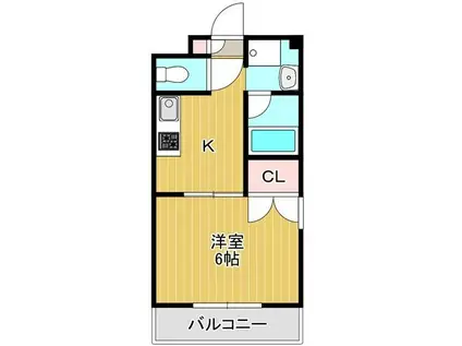 メゾンベルエア(1K/2階)の間取り写真