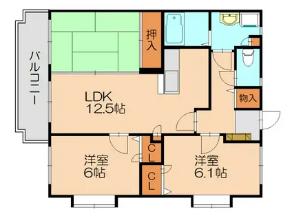 アルバ空港東(3LDK/2階)の間取り写真