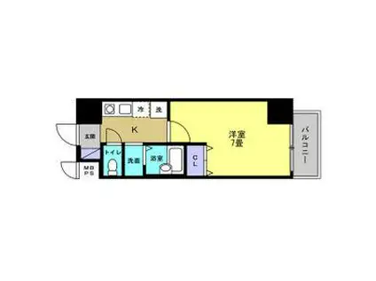 リアライズ黄金(1K/7階)の間取り写真