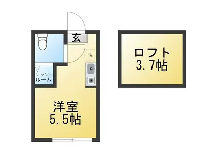 BLX HIRAI(ワンルーム/1階)の間取り写真