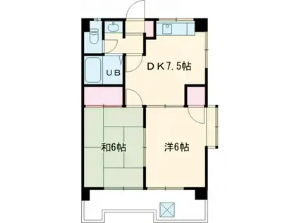 メゾン大塚(2DK/4階)の間取り写真