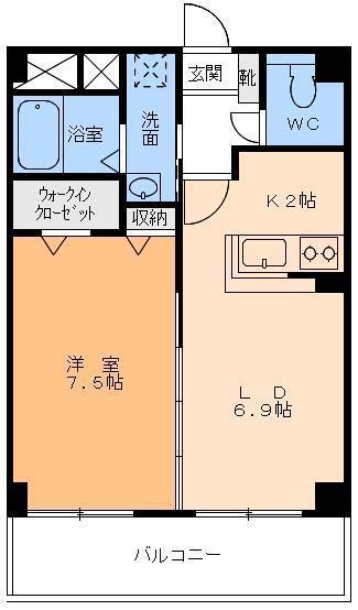 フォブール一色V(1LDK/3階)の間取り写真