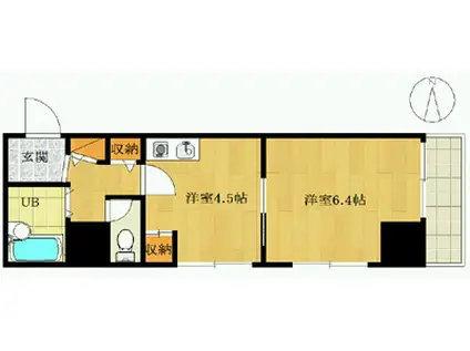 第21新井ビル(1DK/4階)の間取り写真