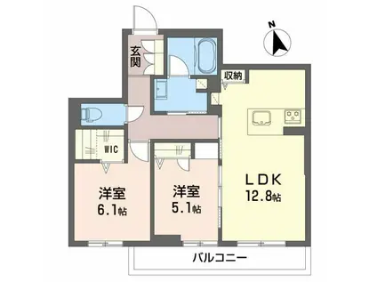 LA CHAINON(2LDK/1階)の間取り写真