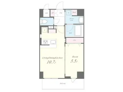 ハピネスガーデン新大阪(1LDK/8階)の間取り写真