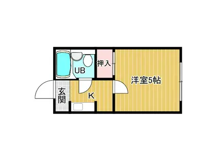 マンションぐっど(1K/3階)の間取り写真