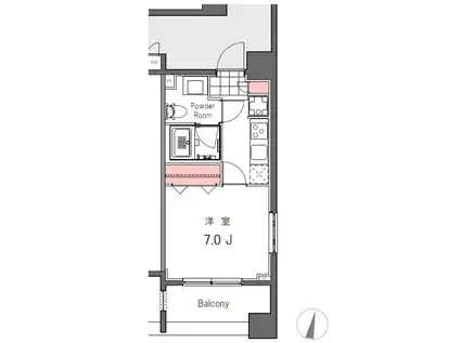 PRIME TERRACE(1K/10階)の間取り写真