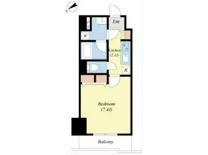 スカイコートグランデ清澄白河(1K/1階)の間取り写真