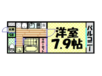 ハーバーハウス大阪(1K/4階)の間取り写真