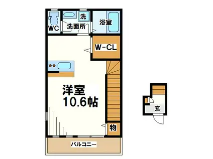 ステップ柴崎(1K/2階)の間取り写真