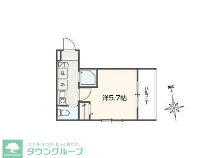 MELLAS矢川IV(1K/1階)の間取り写真