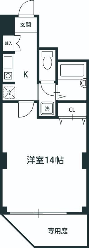ワコー第2マンション(1K/1階)の間取り写真