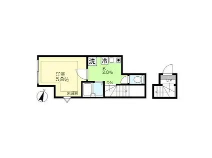 LA MAISON DE MITSUI 東嶺町(1K/2階)の間取り写真