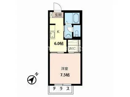 カサ エクセレンテIIIIII(1K/1階)の間取り写真