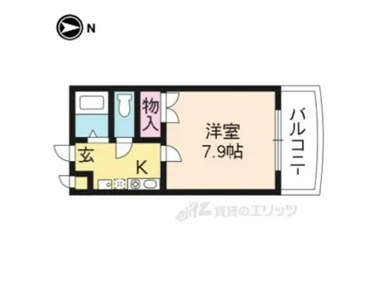 イデアール高辻(1K/3階)の間取り写真