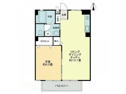 フォブールくさか(1LDK/2階)の間取り写真