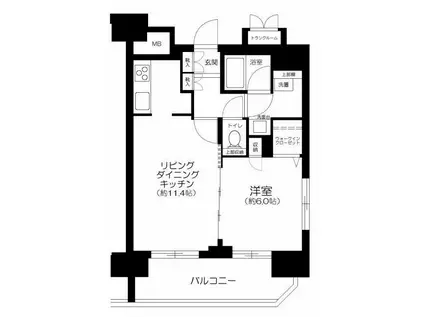 ステージグランデ文京白山(1LDK/11階)の間取り写真