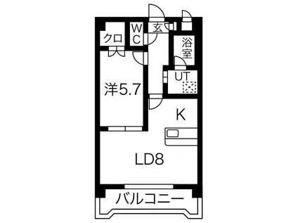 レジェンド21(1LDK/3階)の間取り写真