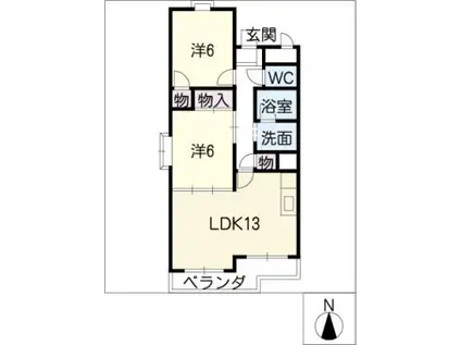 グリーンハイツ白山(2LDK/3階)の間取り写真