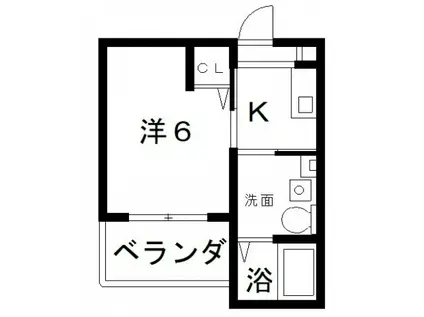 クラスティーネ住吉大社(1K/2階)の間取り写真