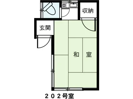 パインハイツ(ワンルーム/2階)の間取り写真