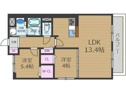 アクアプリータ3(2LDK/1階)の間取り写真