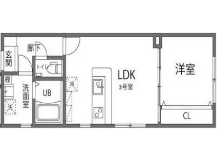 KANOA池上(1LDK/2階)の間取り写真