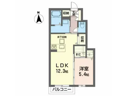 シャーメゾン グランメールI(1LDK/1階)の間取り写真