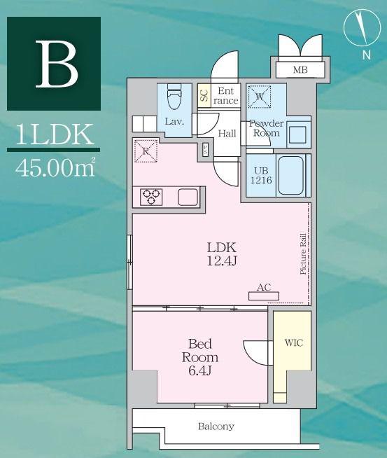 AVENIR NIHOMBASHI(1LDK/8階)の間取り写真