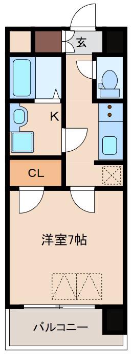 スプランディッド新大阪DUE(1K/7階)の間取り写真