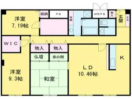 エスペロー平和台(3LDK/2階)の間取り写真