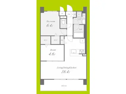 フェンテイーストII(1SLDK/6階)の間取り写真