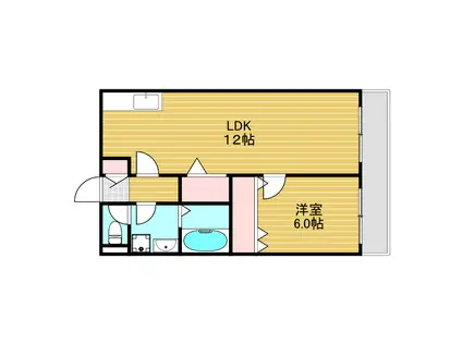 木川グリーンハイツPARTII(1LDK/1階)の間取り写真