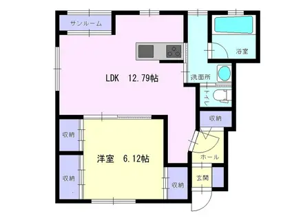 梅の木町DHD棟(1LDK/1階)の間取り写真