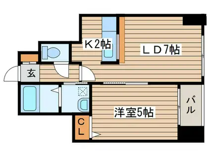 ピュアウィング(1LDK/7階)の間取り写真