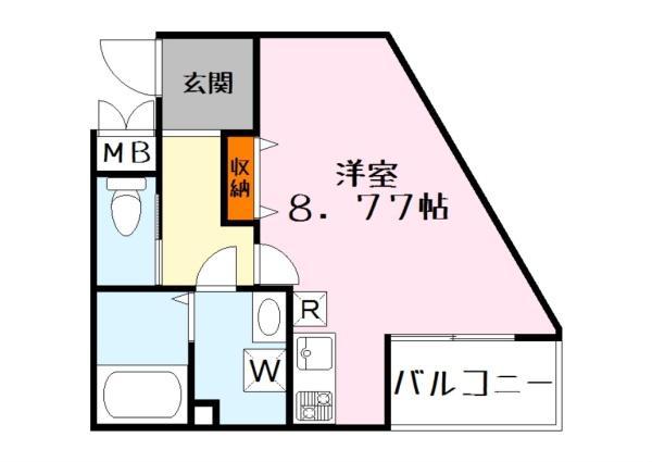 ビエノス野村(ワンルーム/1階)の間取り写真