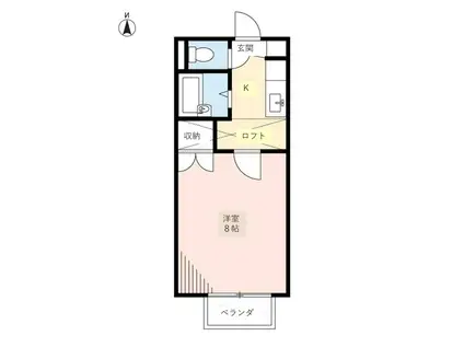 カストールコート(1K/1階)の間取り写真