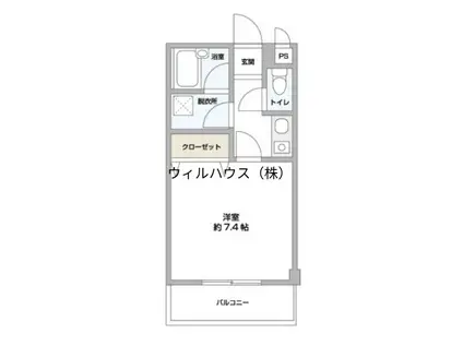 プレメゾンF(1K/3階)の間取り写真