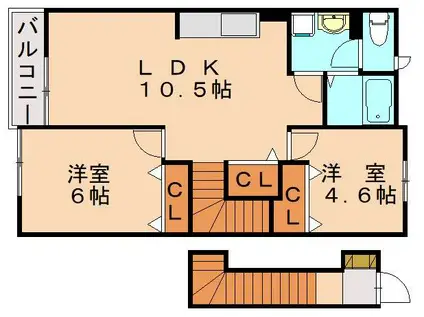 ベルメゾン(2LDK/2階)の間取り写真