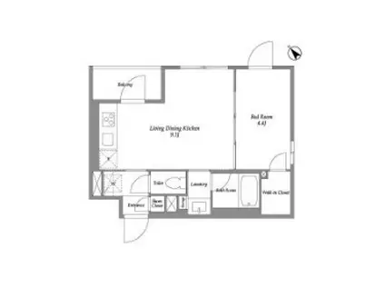 LA PERLA ICHIGAYA-SADOHARACHO ラ ぺルラ(1LDK/1階)の間取り写真