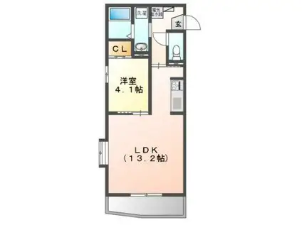 SIDE-S(1LDK/4階)の間取り写真