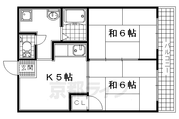 グレース16(2DK/3階)の間取り写真