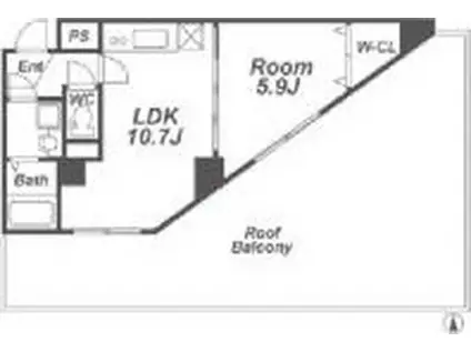 第6アローズ緑地公園(1LDK/7階)の間取り写真