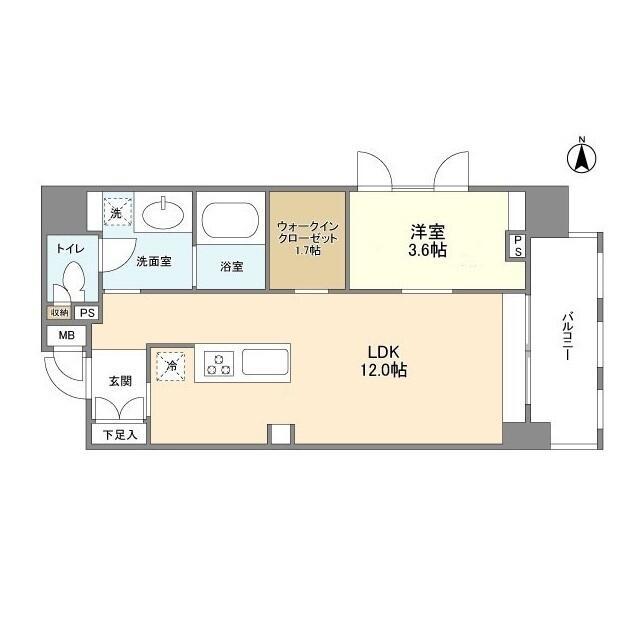 ORSUS浅草(1LDK/5階)の間取り写真
