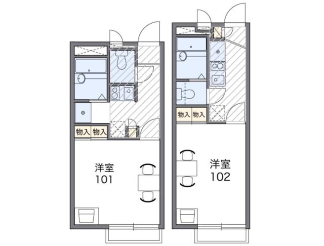 レオパレスYOU(1K/2階)の間取り写真