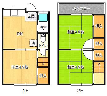 ハイツ27(3DK/2階)の間取り写真