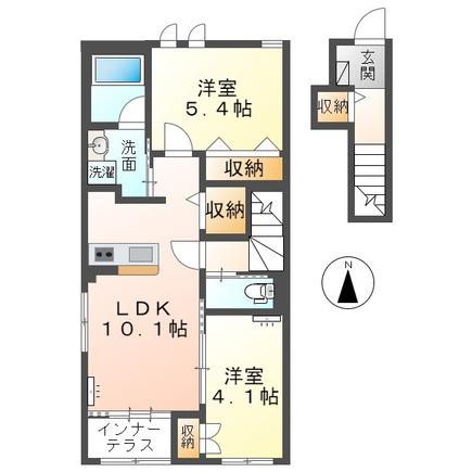 モルスベルク(2LDK/2階)の間取り写真