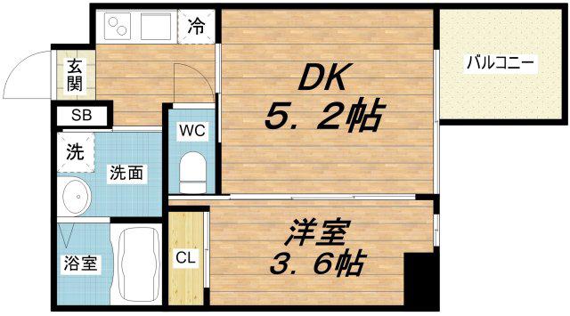 セレニテ本町リアン(2K/10階)の間取り写真