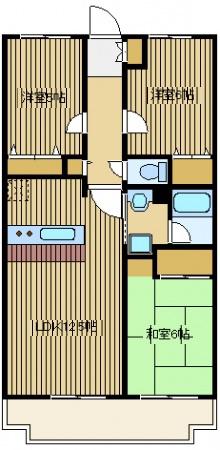 レジデンス向山(3LDK/1階)の間取り写真