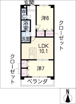 セラヴィー小池(2LDK/3階)の間取り写真